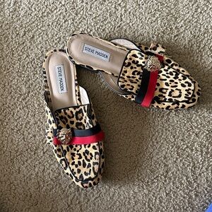 Steve Madden Leopard Flats with Red and Black Accents
